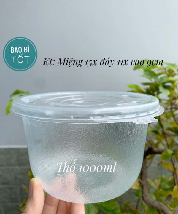 Thố nhựa trong 1000ml