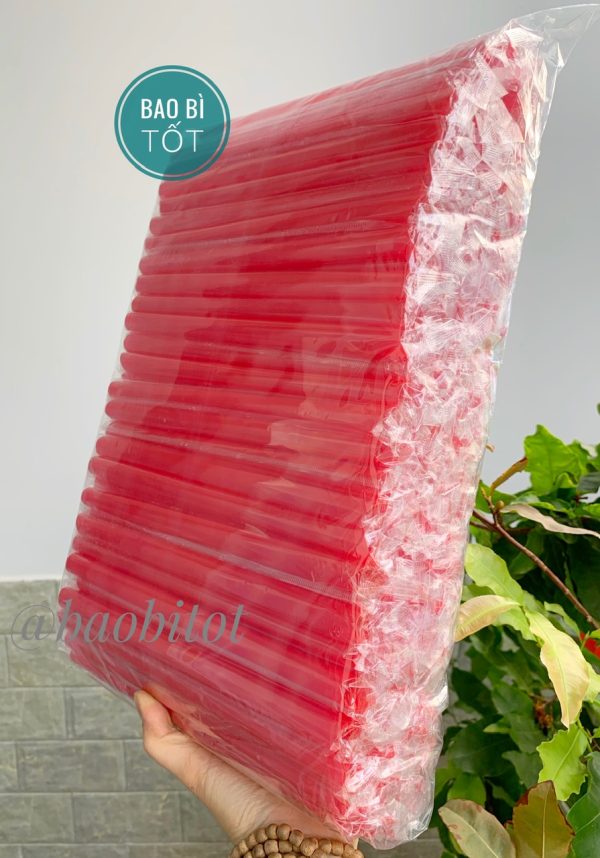 Ống hút nhựa màu đỏ
