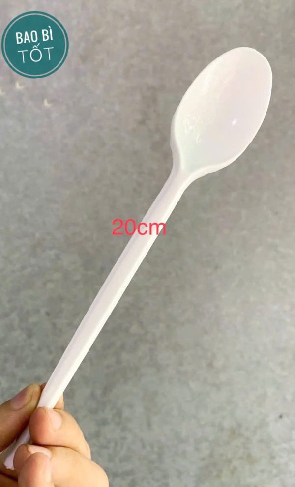 Muỗng nhựa trắng 20cm