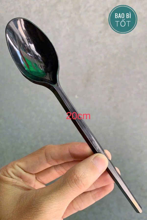 Muỗng nhựa đen 20cm