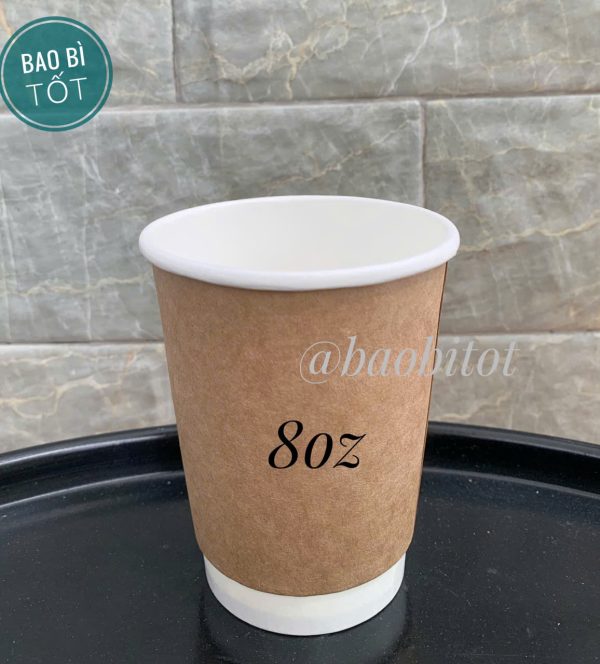 Ly giấy nâu 80z
