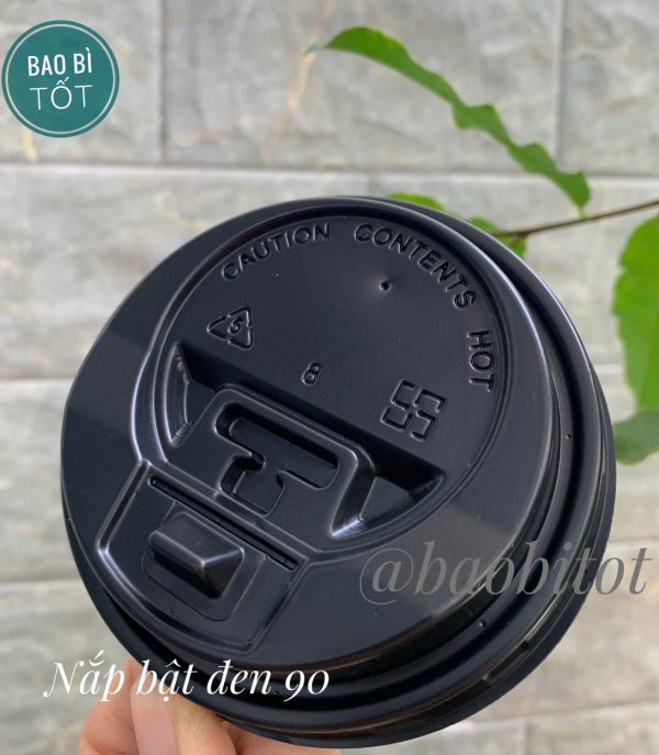 Nắp bật đen 90