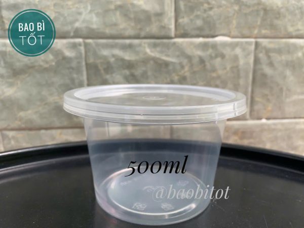 Hộp nhựa tròn trong 550ml