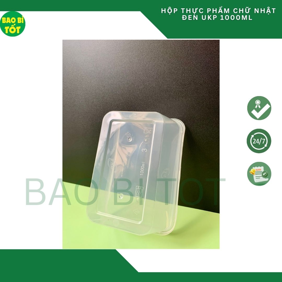Hộp thực phẩm chữ nhật trong UKP 1000ml - Ảnh 3