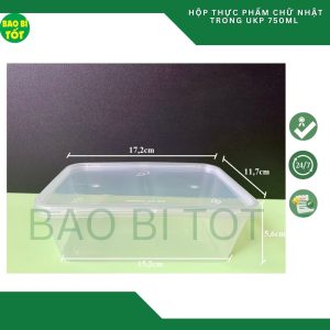 Hộp thực phẩm chữ nhật trong UKP 750ml