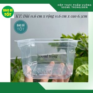 Hộp vuông trong 500ml THH