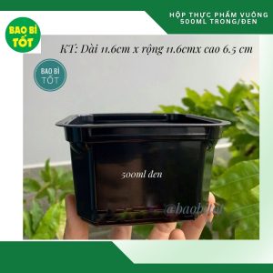 Hộp vuông đen 500ml THH