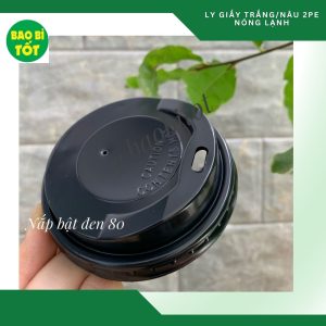 Nắp bật đen(PP) Ø 80 THH(Ly giấy)