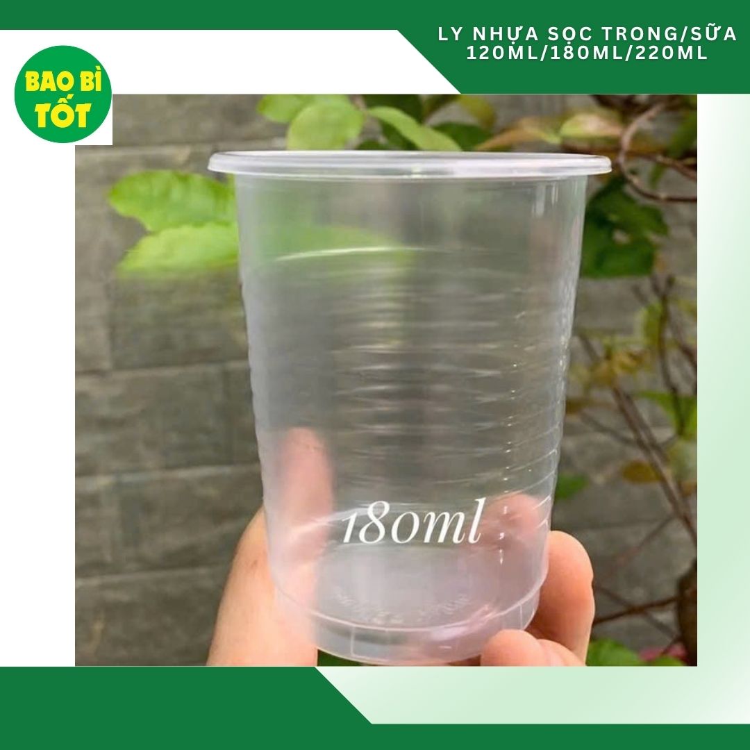 Ly nhựa sọc 180ml trong THH