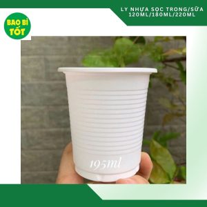 Ly nhựa sọc 195ml sữa THH