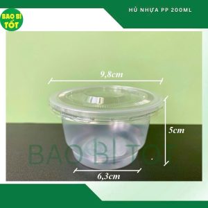 1000 bộ Hủ nhựa 250ml (PP) THH+ nắp trong(PET)