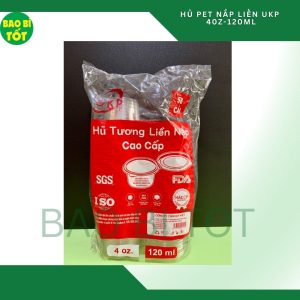 2000 cái Hủ nhựa nắp liền 4oz ≈ 120ml (PET) UKP Φ74