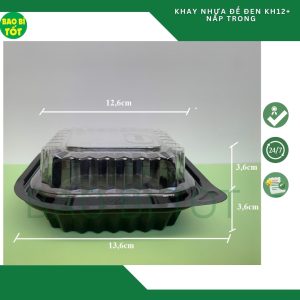 Khay đế đen KH12 +Nắp trong(PET)