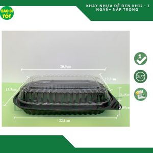 Khay đế đen KH17 - 1 ngăn +Nắp trong(PET)