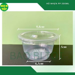 Hủ nhựa 250ml (PP) THH+ nắp trong(PET)