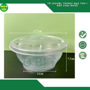 Tô 1000ml trong THH nắp chịu nhiệt