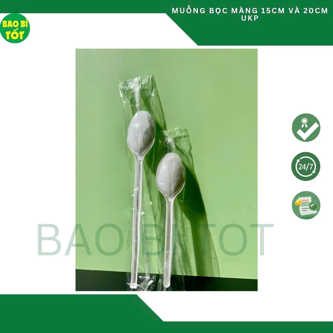 Muỗng bọc màng PP trắng 20cm UKP - Ảnh 3